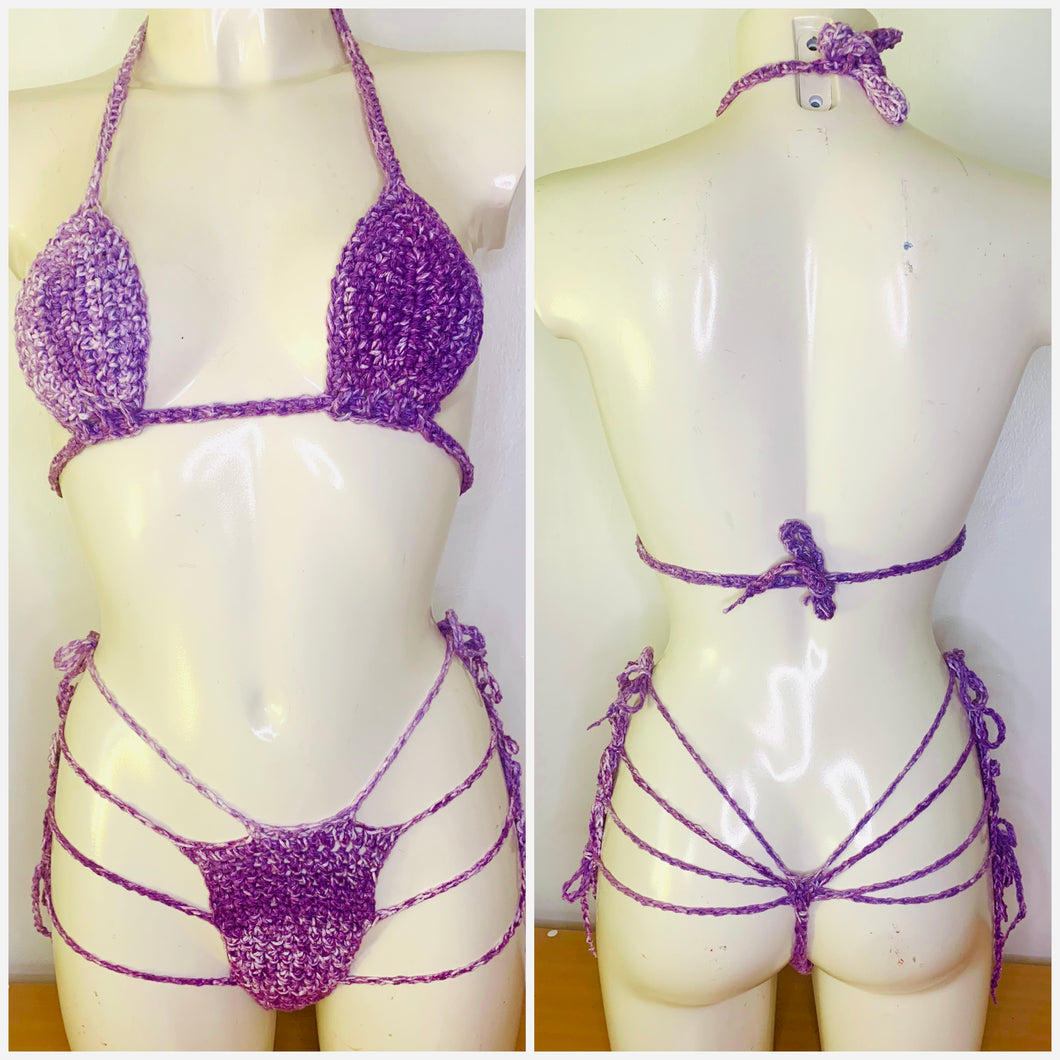 Purple Denim Bikini Set