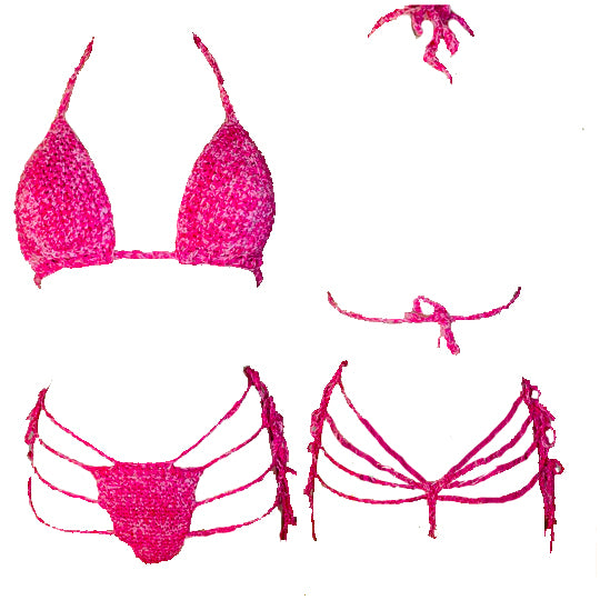 Pink Denim Bikini Set